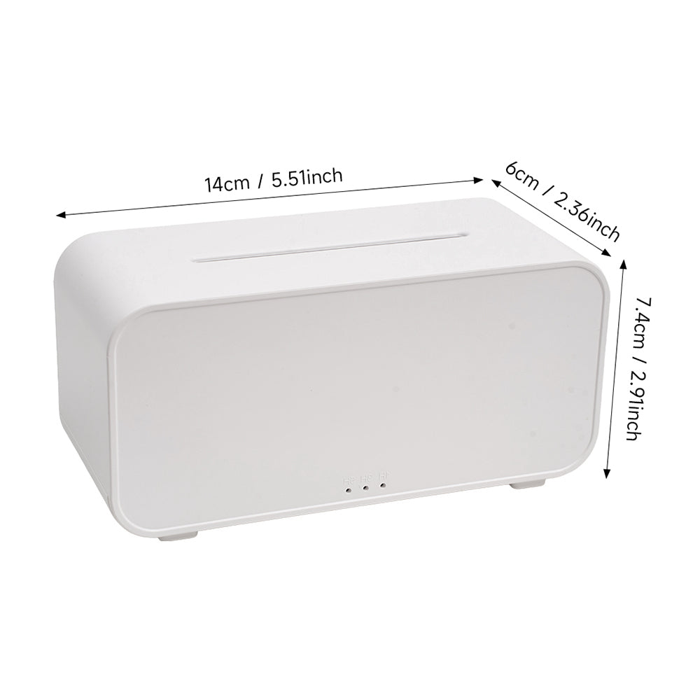 Ultrasonic Essential Oil Diffuser With Flame Effect, 7 Led Ambient Lights, Timer & Auto Shut-off | White