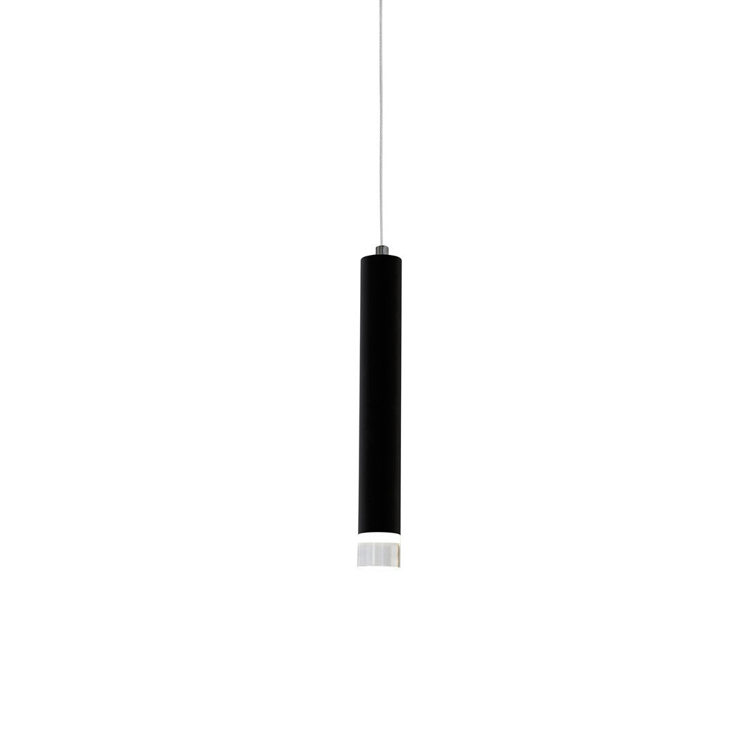 Carbon Black Led Pendant Lamp 1x5w Eye Catching Contemporary Cylindrical Lights With Built In Low Consumption Light Source