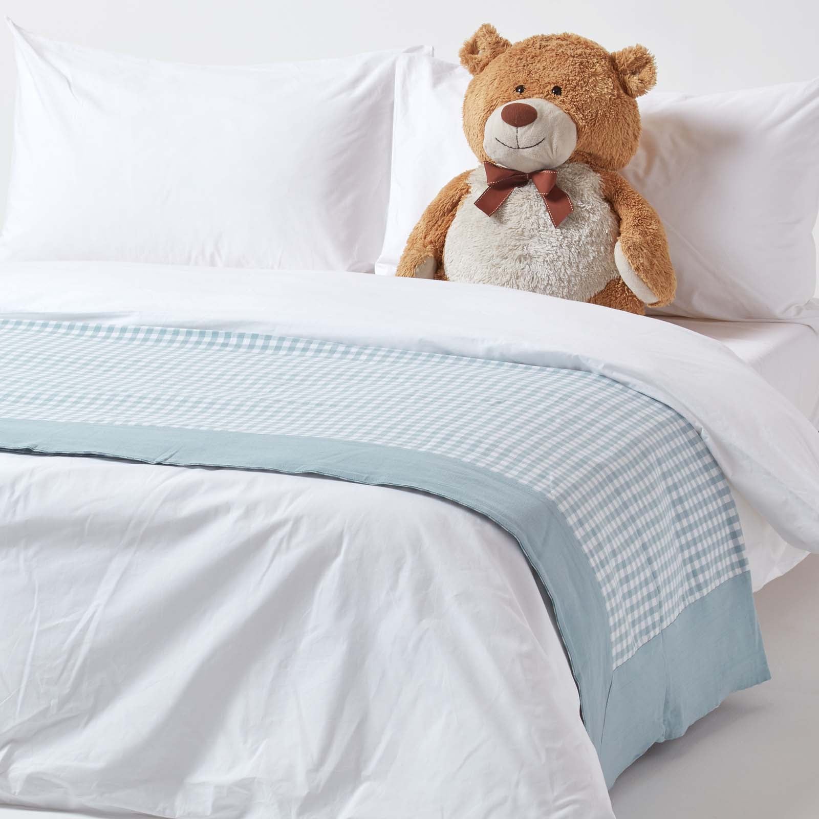Cotton Gingham Check Throw | 150cm x 200cm | Blue
