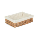 Wicker Cotton Lined Straight-sided Rectangular Tray | Large | Brown