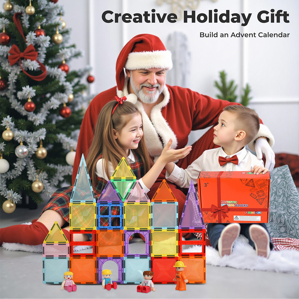 100pcs Magnetic Tiles Building Blocks Kids Educational Construction Toys | Multi Colour