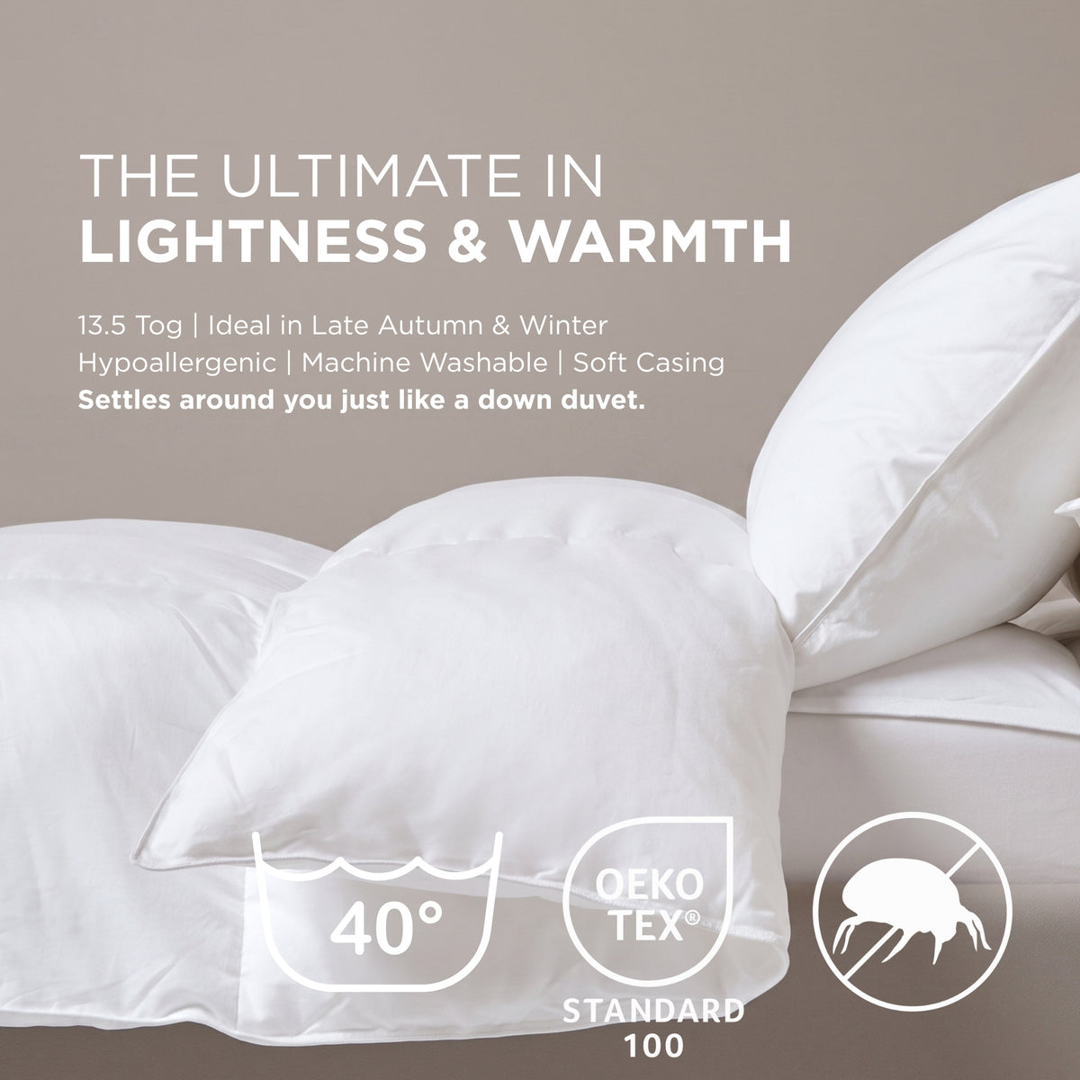 Luxury Hotel Quality Super Microfibre 13.5 Tog Winter Duvet | King | White