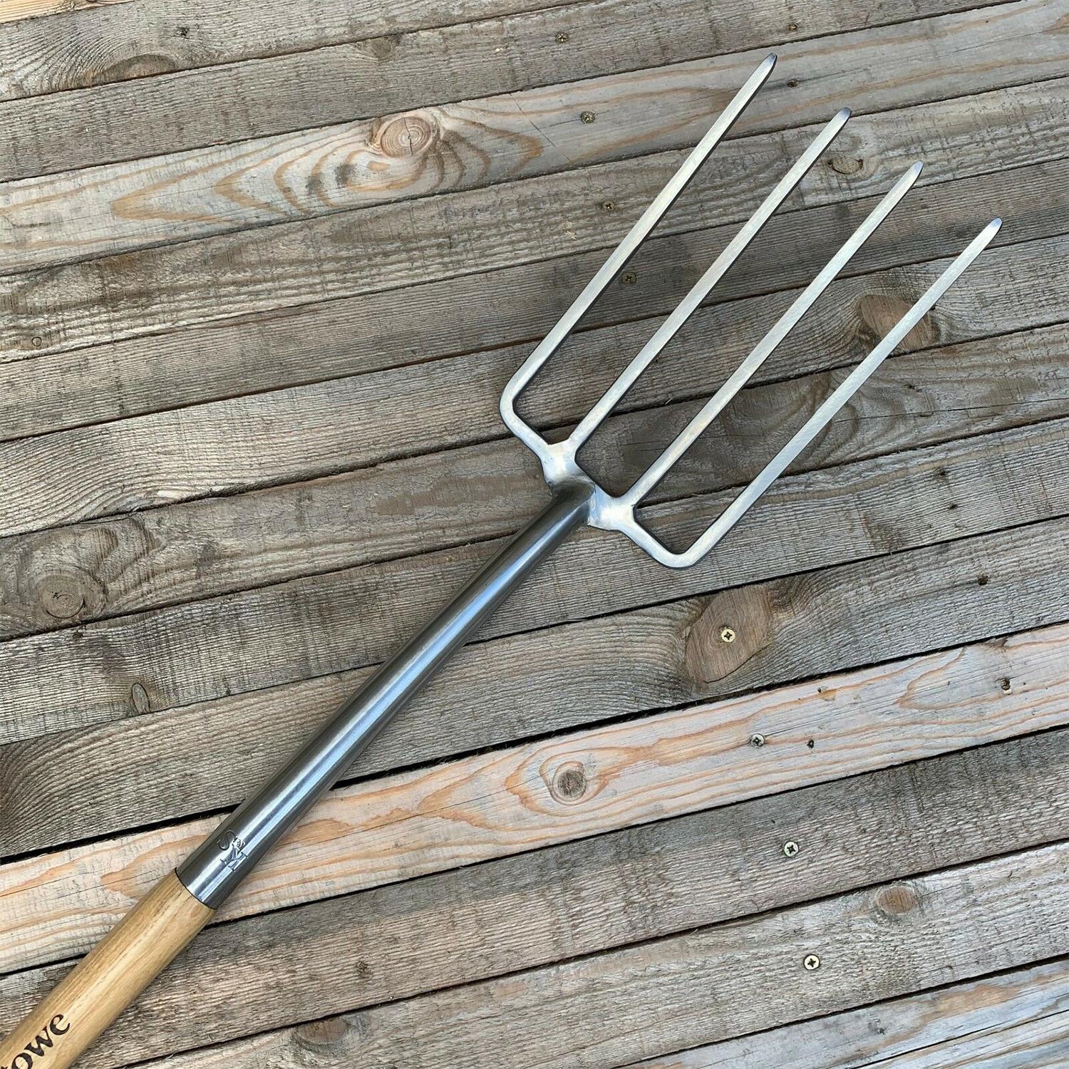 Stainless Steel Digging Fork Rust Resistant Fsc For Gardening | Silver