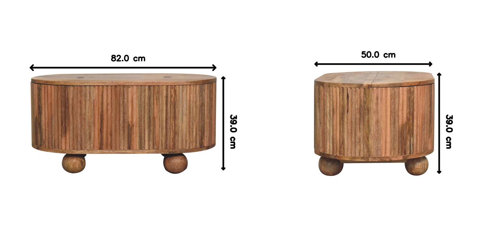 Solid Wood Soba Ball Lid-up Coffee Table
