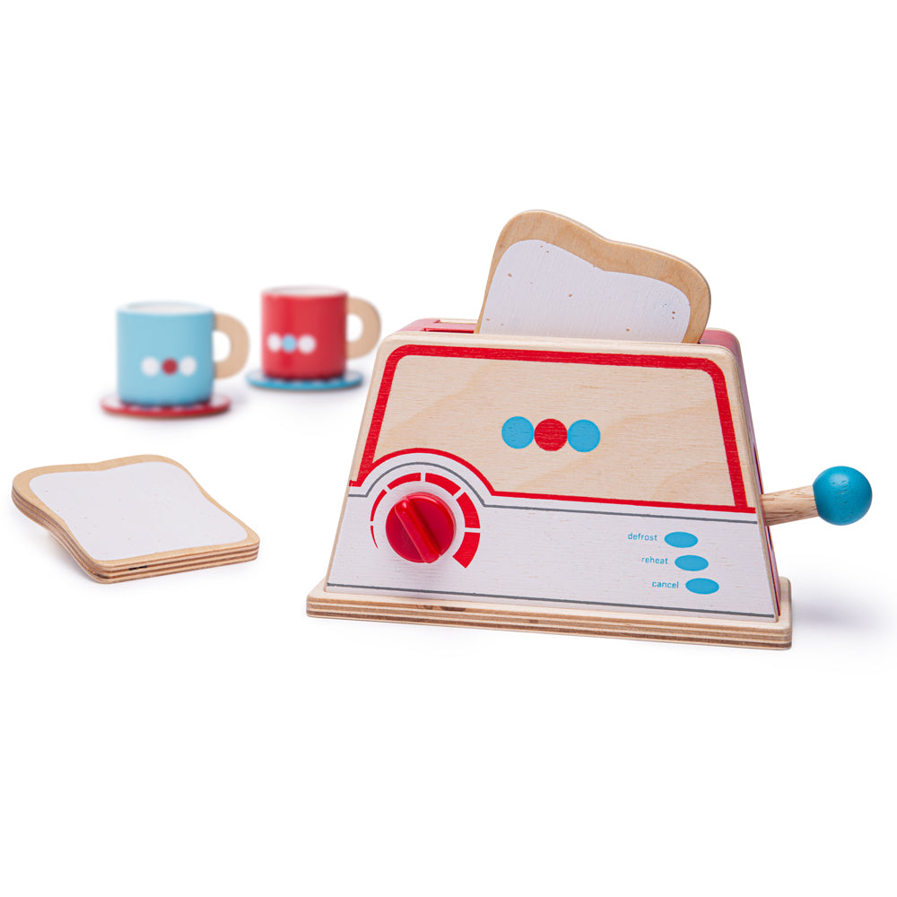 Wooden Toaster Toy, Includes 2 Slices Of Toast