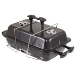 Living and Home Portable Tabletop Bbq Grill Smoker With Lid
