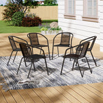 6 Pcs Pe Rattan Stacking Garden Chairs