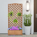 Wooden Planter Box With Trellis 76x36x170cm