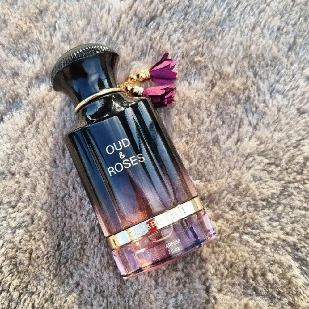 Ahmed_Al_Maghribi Oud & Roses Perfume - 60ml Long-lasting Arabian Fragrance