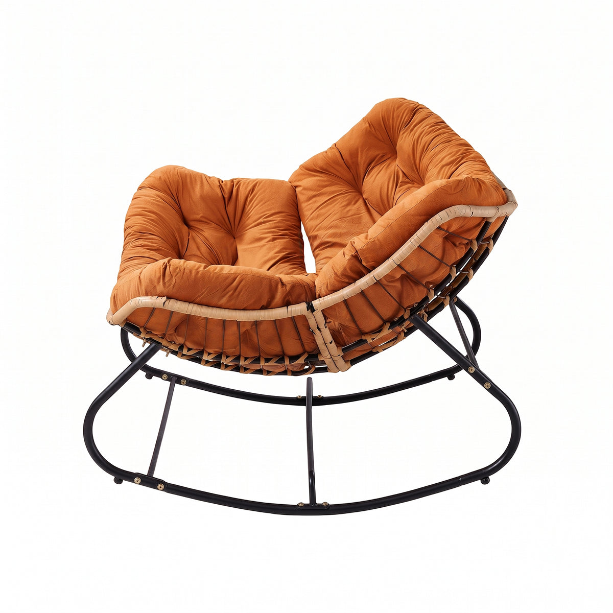 Modern Rocking Chair with Cushion – Large | Orange