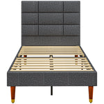 Single/double/king Upholstered Bed Frame With Wooden Slat | Single