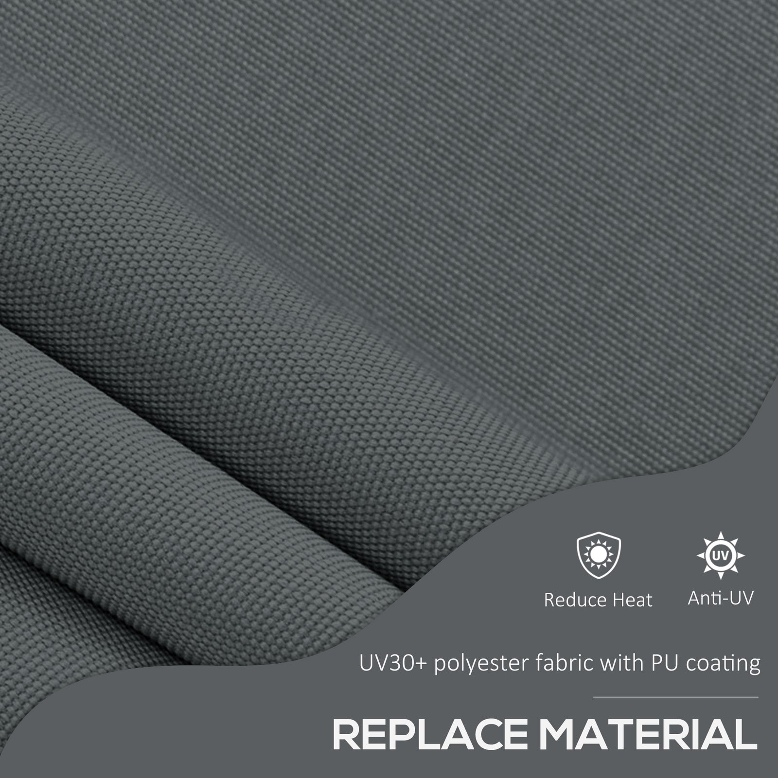 Free Standing Retractable Awning, Dark Grey | Large | Dark Gray