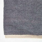 Plain Chenille 100% Cotton  Rug With Natural Trim | 170cm | Dark Grey