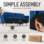 Victoria Velvet Sofa Bed 3 Seater | Blue