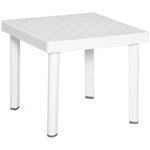 Garden Side Table Outdoor Square Coffee Table - White