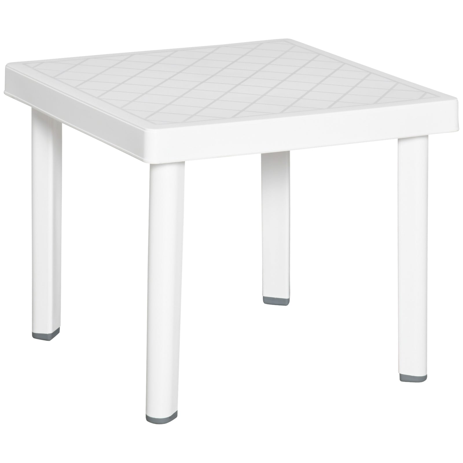 Garden Side Table Outdoor Square Coffee Table - White