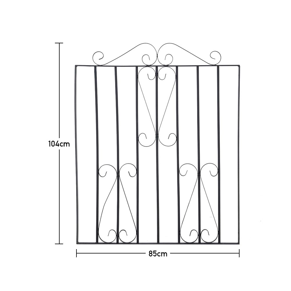 85 W×104cm H Modern Metal Garden Gate Metal Entry Gate With Scroll Design