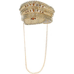 Deluxe Sequin Studded Captains Hat | Gold