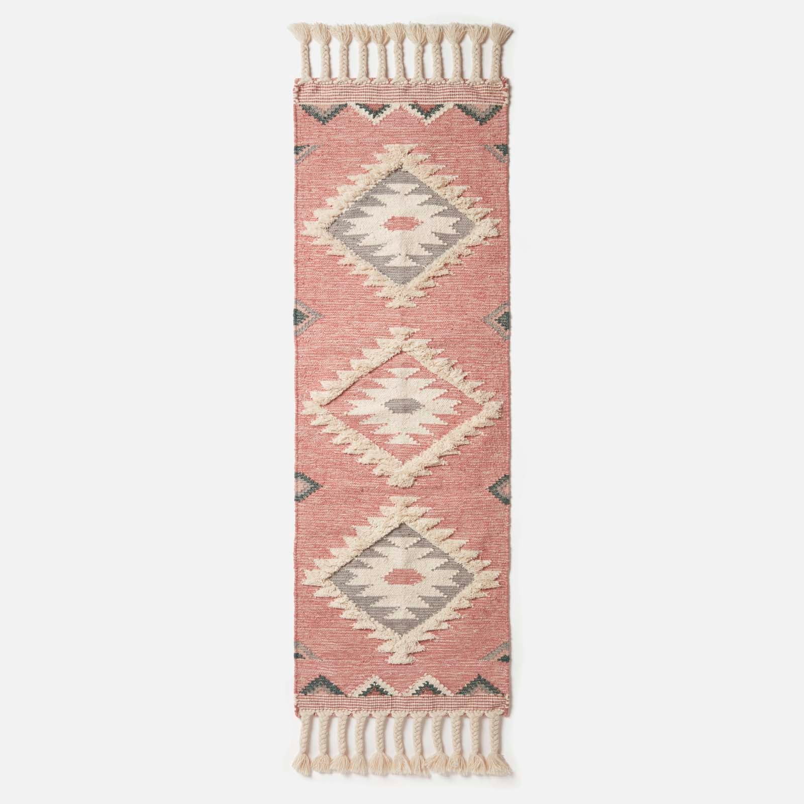 Pali Pink Kilim Wool Rug | 200cm | Pink
