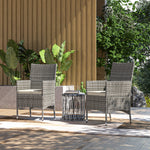 2 Pc Rattan Chair Patio Sofa Chairs Set Cushioned Outdoor