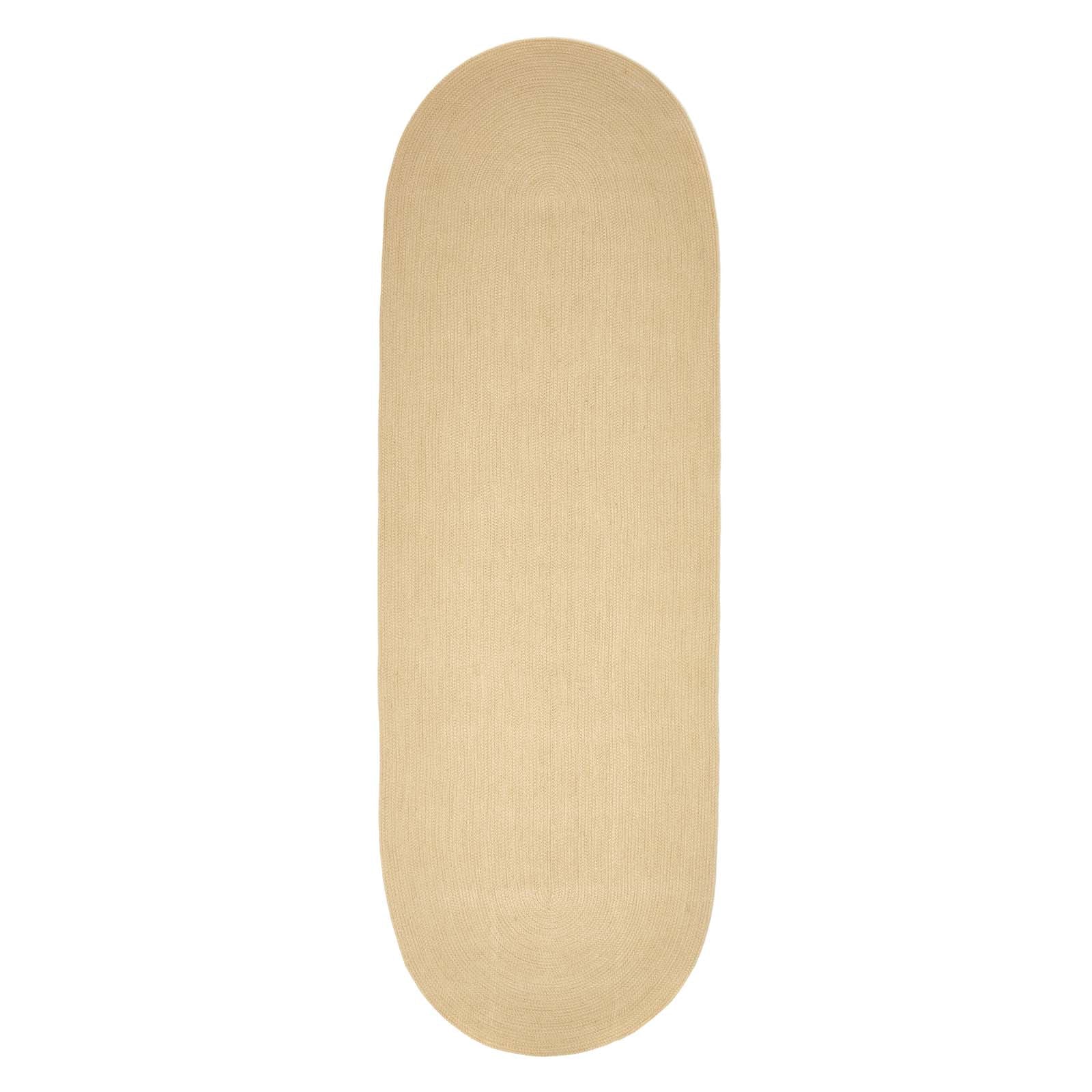 Handmade Woven Braided Oval Rug | 200cm | Linen