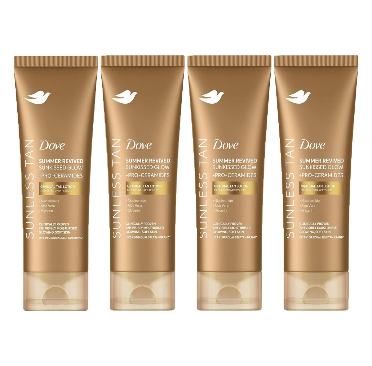 Dermaspa Summer Revived Medium To Dark Body Lotion, 4 X 200ml | Set of 4