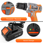 18v Cordless Drill And Screwdriver Set & Drill Bit Kit Li-ion Battery Included, Lightweight Power Battery Drill | 13 Piece Kit – 1x Battery + Charger + Carry Case | Orange