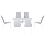 7 Piece Garden Dining Set, Table And Chairs, Grey