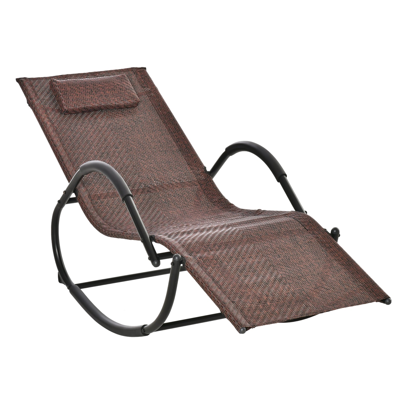 Zero Gravity Rocking Lounge Chair With Pillow | Brown