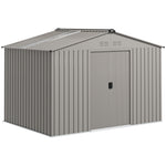 9 X 6ft Galvanised Garden Storage Shed With Sliding Door