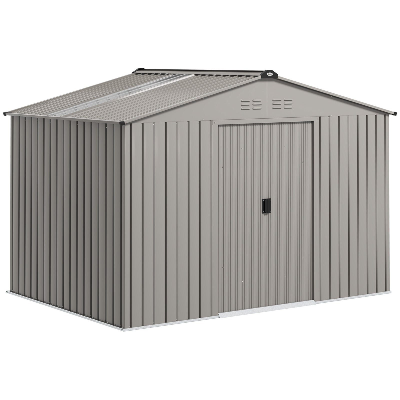 9 X 6ft Galvanised Garden Storage Shed With Sliding Door