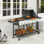2-in-1 Gas & Plancha Grill, 6 Burners