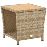 Side Table 2-tier With Storage Shelf | Khaki