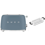 Tsf01 Matte 2 Slice Toaster + Tsbw01 Bun Warmer Set | Blue