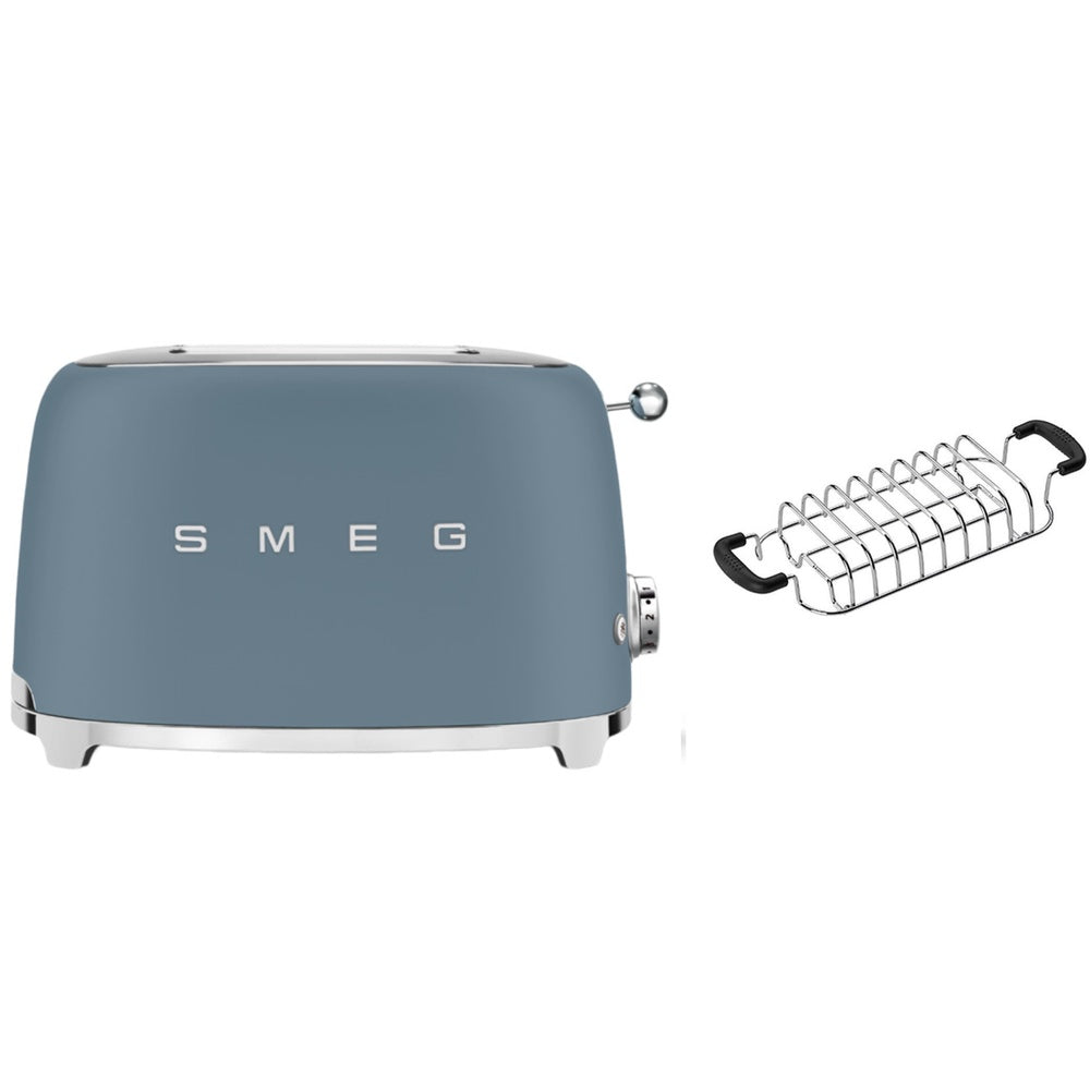Tsf01 Matte 2 Slice Toaster + Tsbw01 Bun Warmer Set | Blue