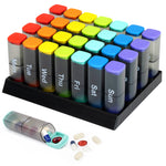 Fineway Monthly Pill Organiser Morning/evening With Stand - 28 Day Colour-coded