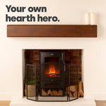 Livivo 3 Panel Fire Screen Folding Black Steel Mesh Protector For Home