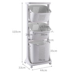 Living and Home Laundry Basket Bathroom Clothes Storage On Wheels