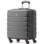 56x45x25cm Large Cabin Carry On Case - Overhead Luggage Suitcase - 4 Spinner Wheels - Abs Shell | 56 x 45 x 25cm | Charcoal