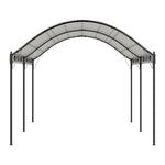 3m X 4m Outdoor Gazebo With Arched Roof Black Steel Frame & Pu-coated Polyester Canopy, Sun Shelter For Garden, Patio Or Backyard