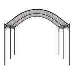 10x13ft Outdoor Gazebo With Arched Roof Black Steel Frame & Beige Canopy, Sun Shelter For Garden, Patio Or Backyard