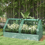 Raised Garden Bed W/ Greenhouse & Cover - Green/Dark Grey