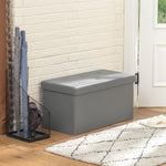 Storage Ottoman Bench, 89l Pu Leather Folding Foot Rest | Grey