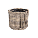 Rattan Round Planter With Plastic Lining | Set-of-2 | Brown
