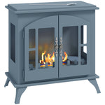 Ethanol Fireplace Stove Freestanding Bioethanol Fire, 0.9l Tank | Grey