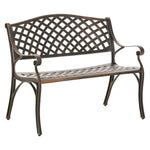 Cast Aluminium Garden Bench 2 Seater Antique Park Loveseat | Bronze