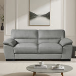 Mellette Soft Fabric 3 Seat Sofa | Grey