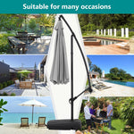 3m Banana Cantilever Patio Parasol For Outdoor Sunshade And Rain With Fillable Base On Wheels | One Size | Light Grey
