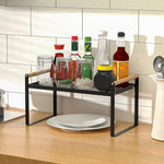 Free Standing Kitchen Spice Herb Rack Holder Cupboard Organiser | Small | Black