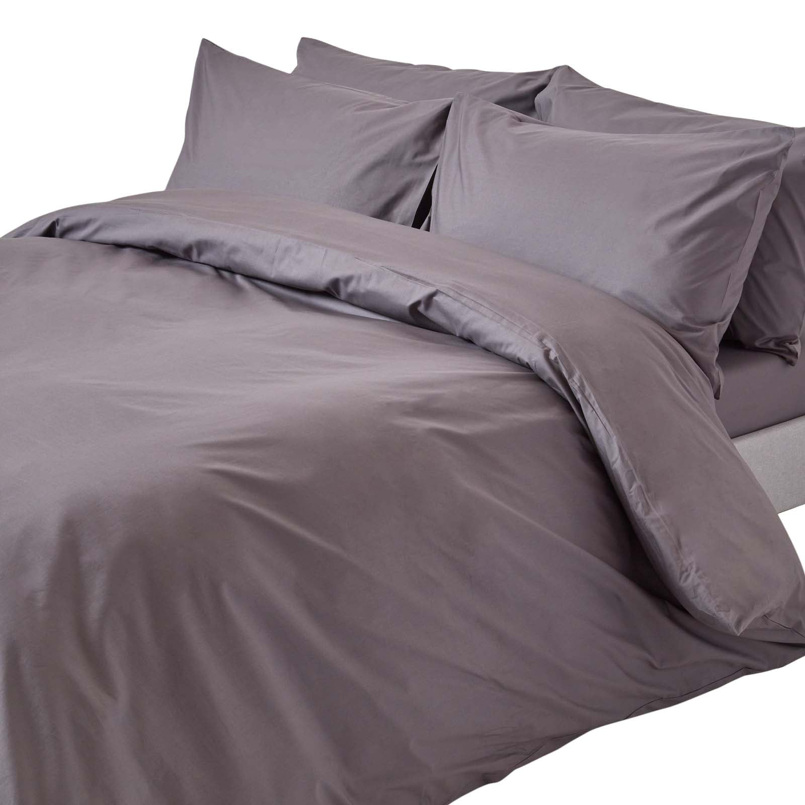 Egyptian Cotton Duvet Cover With Pillowcase, 200 Tc | King | Dark Grey